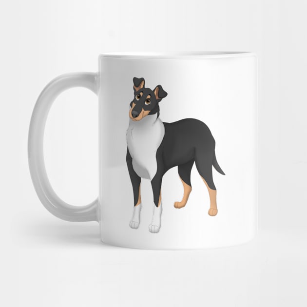 White, Black & Tan Smooth Collie Dog by millersye